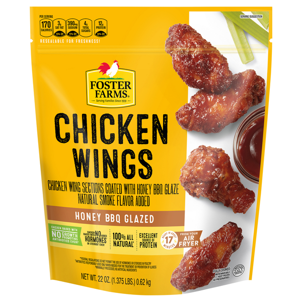 Frozen Meat & Seafood Foster Farms Honey BBQ Glazed Chicken Wings hero