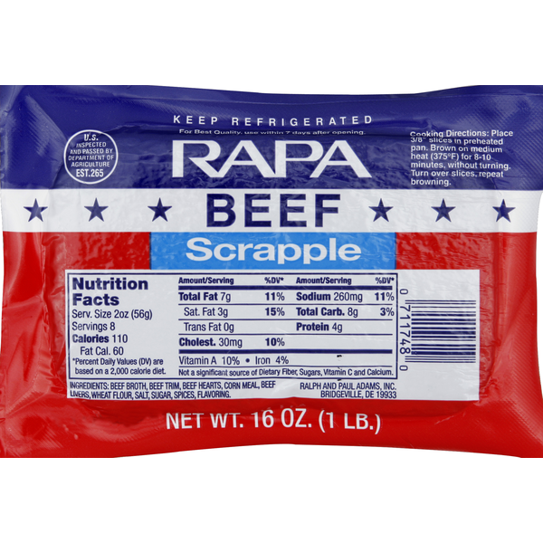 Lunch Meat RAPA Scrapple Scrapple, Beef hero