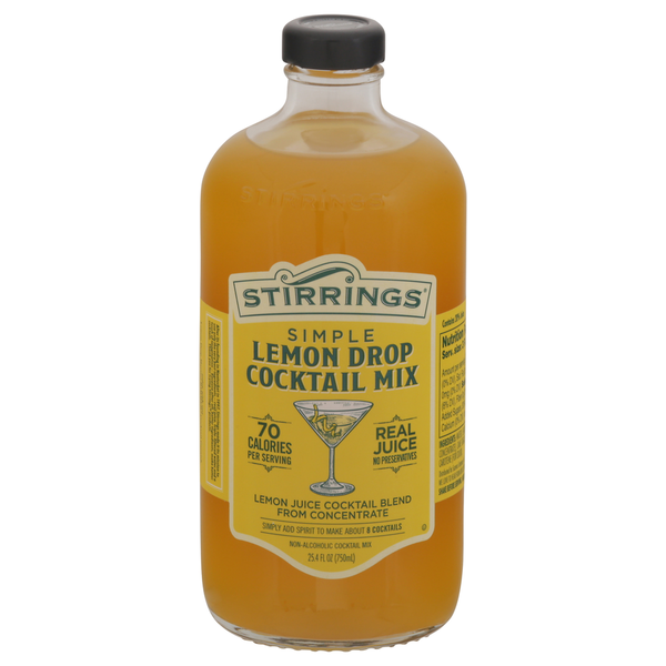 Mixers Stirrings Lemon Drop Cocktail Mix, Non Alcoholic Cocktail Mixer hero