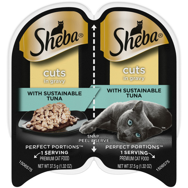 Cat Food & Care SHEBA PERFECT PORTIONS Wet Cat Food Cuts in Gravy With Sustainable Tuna hero