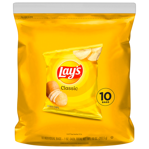 Chips & Pretzels Lay's Potato Chips, Classic, 10 Bags hero