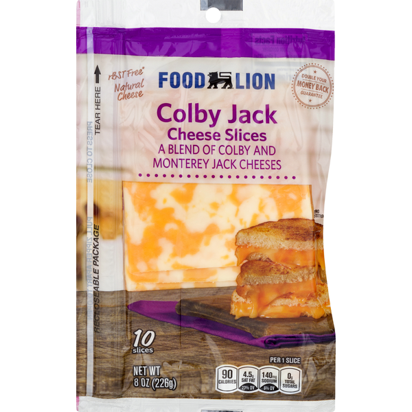 Packaged Cheese Food Lion Natural Colby Jack Cheese Slices hero