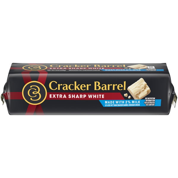 Cheese Cracker Barrel Extra Sharp White Reduced Fat Cheddar Cheese hero