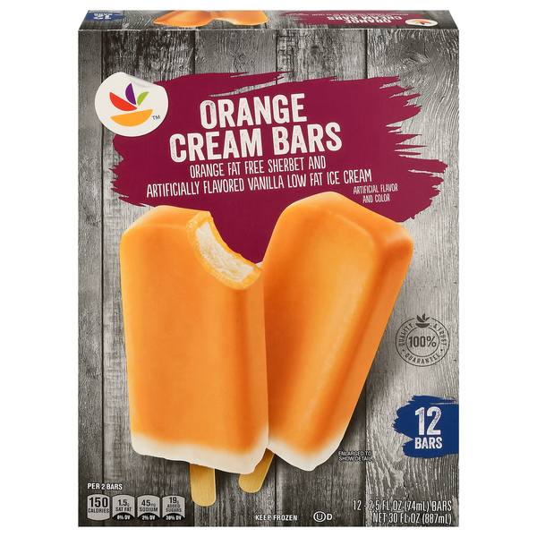 Ice Cream & Ice Store Brand Cream Bars, Orange hero