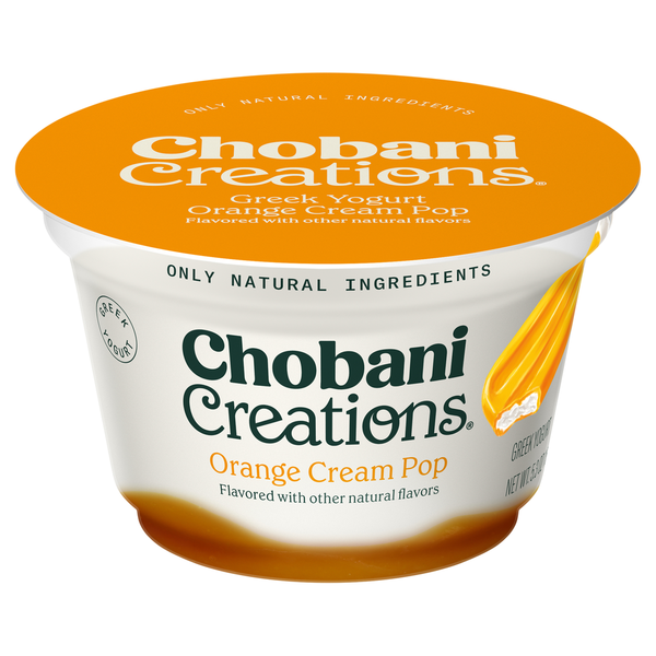 Yogurt Chobani Yogurt, Greek, Orange Cream Pop hero