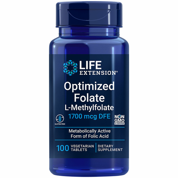 Life Extension Optimized Folate, L-Methylfolate, 10000 mcg, Vegetarian Tablets hero