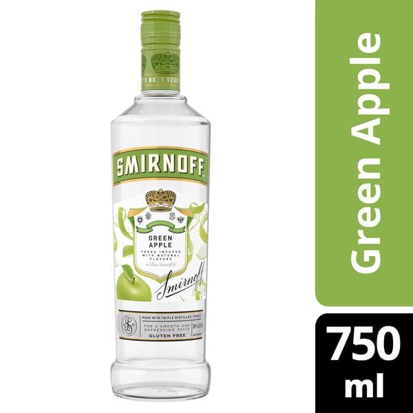 Flavored Vodka Smirnoff Green Apple (Vodka Infused with Natural Flavors) hero