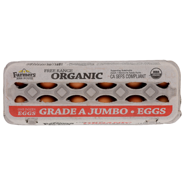 Farmers Hen House Organic Brown Eggs, Jumbo hero