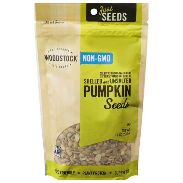 Nuts, Seeds & Dried Fruit WOODSTOCK Pumpkin Seeds, Shelled and Unsalted hero