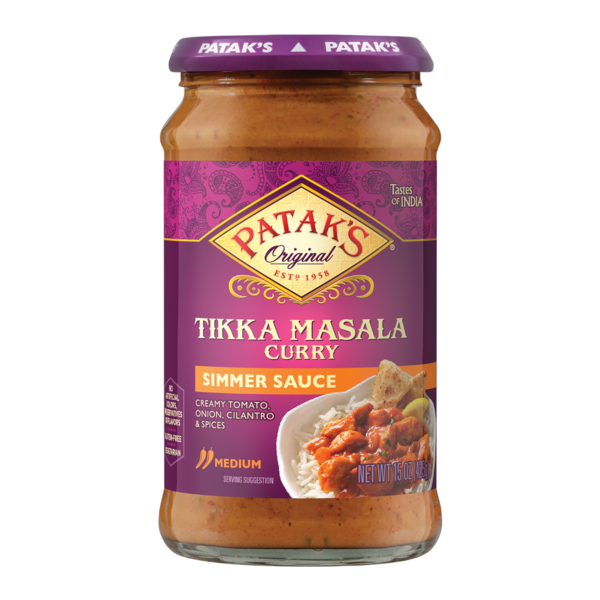 Indian Foods Patak's Tikka Masala Curry Indian Simmer Sauce, Medium Spiced hero