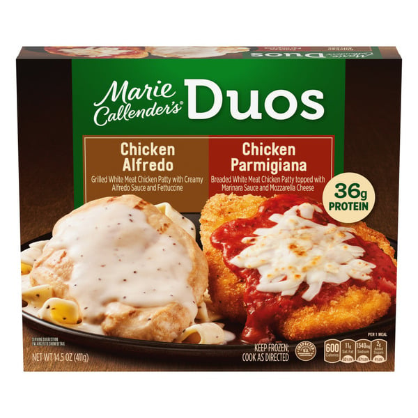 Marie Callender's Duos Chicken Alfredo & Chicken Parmigiana, Frozen Meal hero