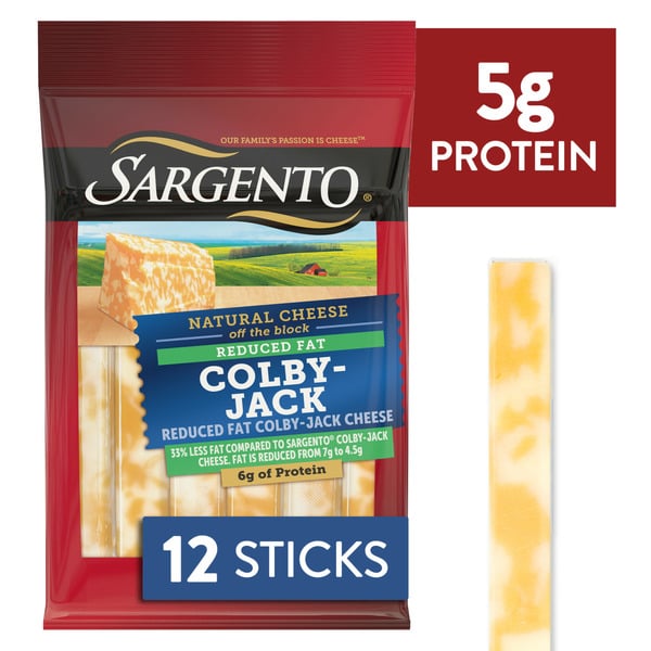 Packaged Cheese Sargento Reduced Fat Colby-Jack Natural Cheese Snack Sticks hero