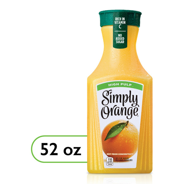 Refrigerated Juice, Coffee, & Tea Simply Orange High Pulp Orange Juice hero