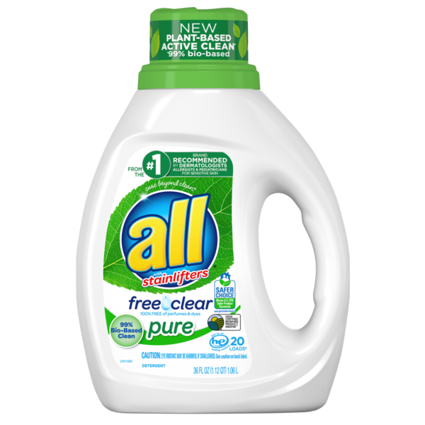 Laundry all Liquid Laundry Detergent, Free Clear Eco 99% Bio Based, 20 Total Loads hero