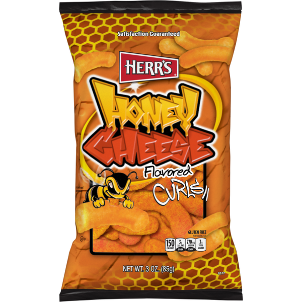 Chips & Pretzels Herr's Curls, Honey Cheese Flavored hero