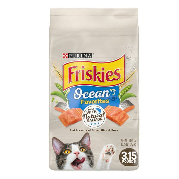 Cat Food & Care Purina Friskies Dry Cat Food, Ocean Favorites With Natural Salmon hero