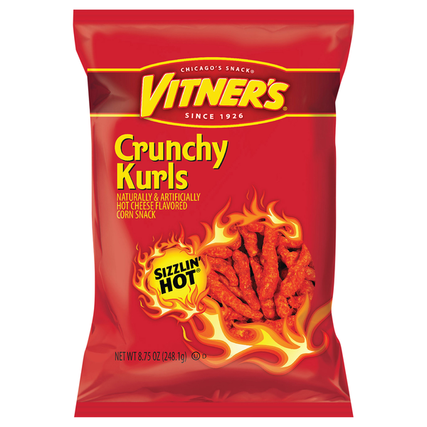 Chips & Pretzels Vitner's Corn Snacks, Hot Cheese hero