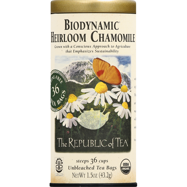 Tea The Republic of Tea Tea, Biodynamic Heirloom Chamomile, Bags hero