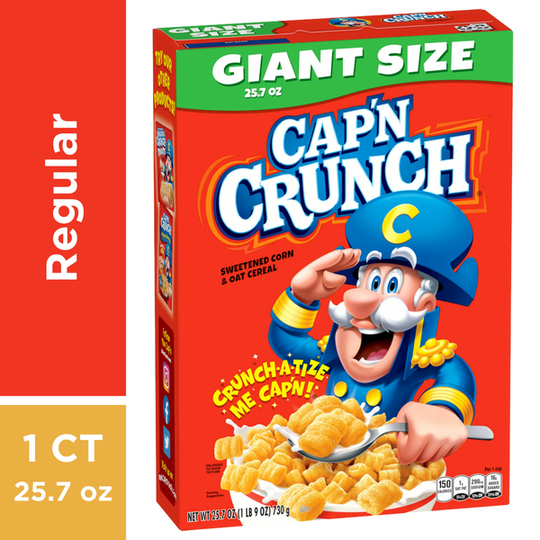 Cap'N Crunch Sweetened Corn & Oat Cereal, Giant Size hero