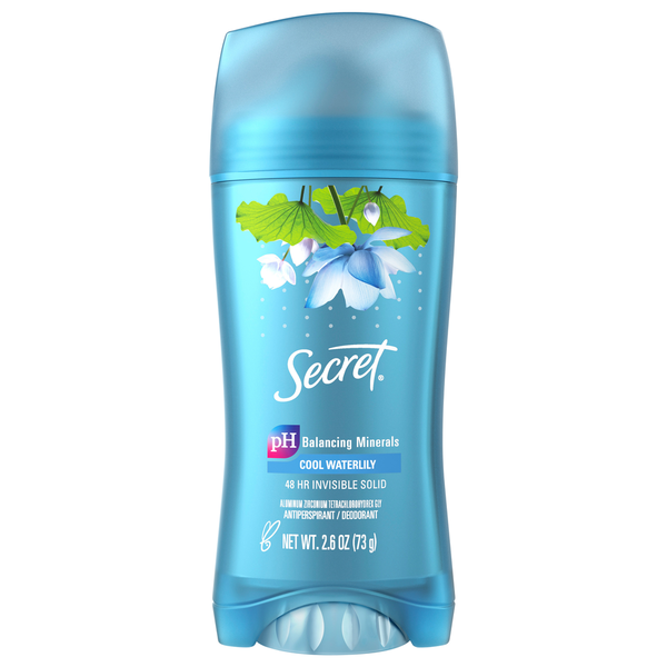 Deodorants Secret Antiperspirant/Deodorant, Invisible Solid, Cool Waterlily hero