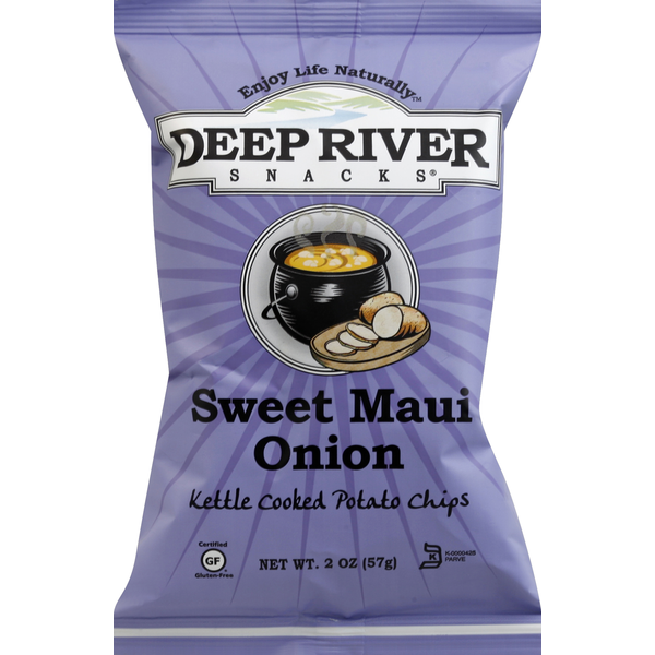 Chips & Pretzels Deep River Snacks Potato Chips, Sweet Maui Onion, Kettle Cooked hero