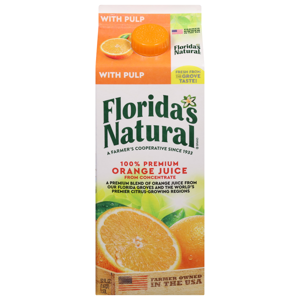 Juice Florida's Natural 100% Premium Florida Orange Juice Some Pulp hero