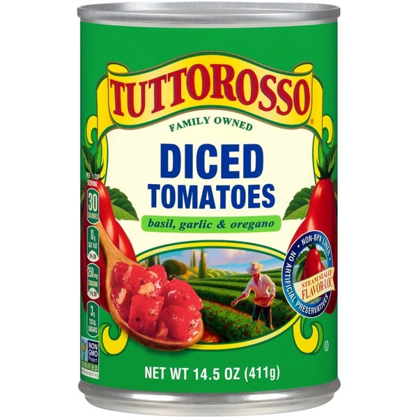 Canned/Jarred Vegetables Tuttorosso Basil, Garlic & Oregano Diced Tomatoes hero