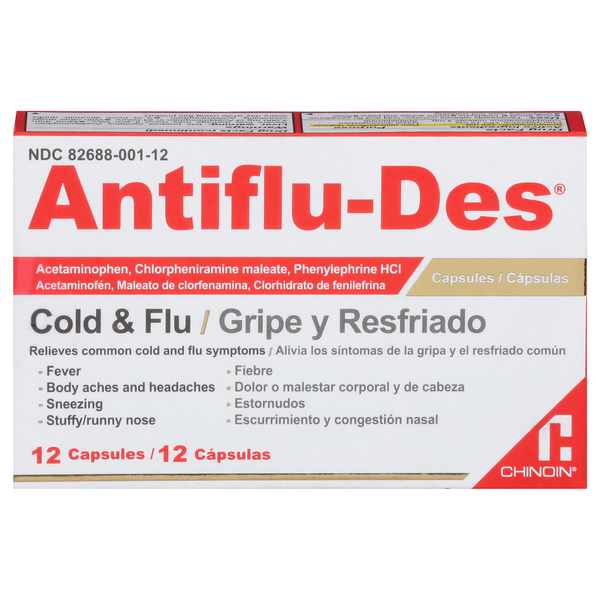 Cold, Flu & Allergy Chinoin Antiflu-Des, Cold & Flu, Capsules hero