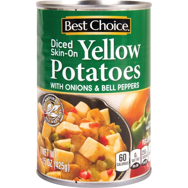 Canned & Jarred Vegetables Best Choice Diced Skin-On Yellow Potatoes With Onions & Bell Peppers hero