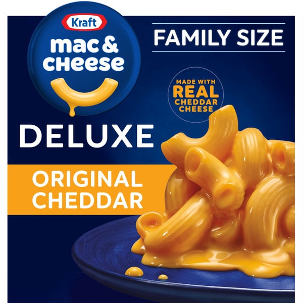 Instant Foods Kraft Original Cheddar Mac & Cheese Macaroni and Cheese Dinner Family Size hero