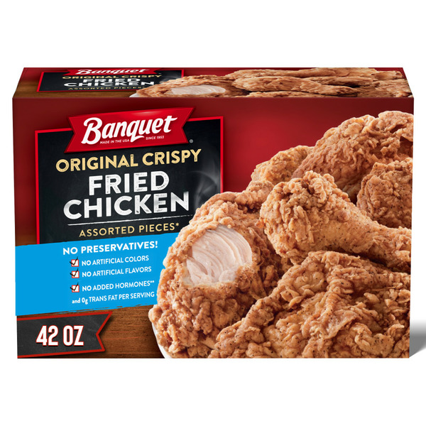 Frozen Meat & Seafood Banquet Original Crispy Fried Chicken Assorted Pieces, Frozen Chicken hero