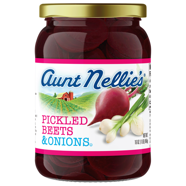 Pickles, Peppers & Olives Aunt Nellie's Pickled Beets & Onions hero