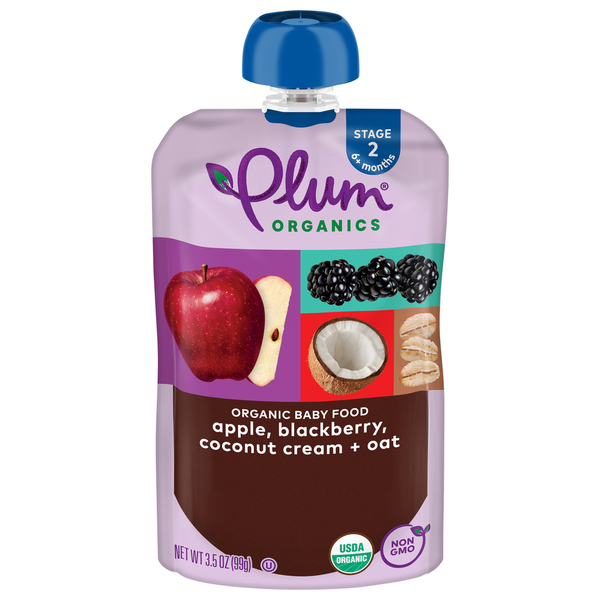 Baby Food & Formula Plum Organics Apple, Blackberry & Coconut Cream Baby Food hero