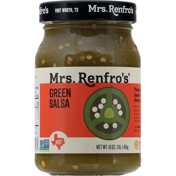 Preserved Dips & Spreads Mrs. Renfro's Salsa, Green, Hot hero