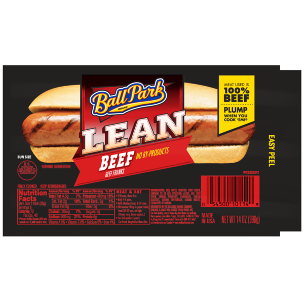 Hot Dogs, Bacon & Sausage Ball Park Lean Beef Hot Dogs hero