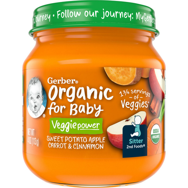 Baby Food & Formula Gerber Organic Baby Food Sweet Potato Apple Carrot Cinnamon Jar hero