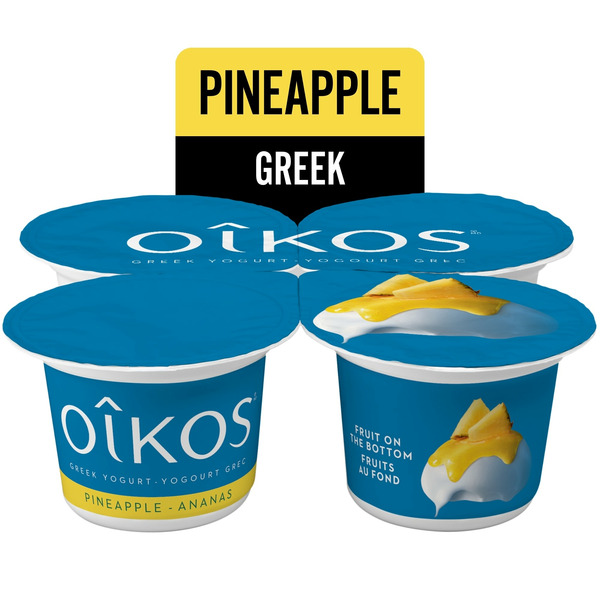 Yogurt Oikos Greek Yogurt, Pineapple Flavour, Fruit On The Bottom, 2% M.F. hero