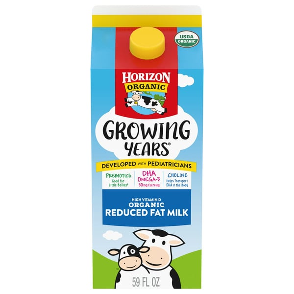 Milk Horizon Organic Growing Years 2% DHA Omega-3 Milk hero