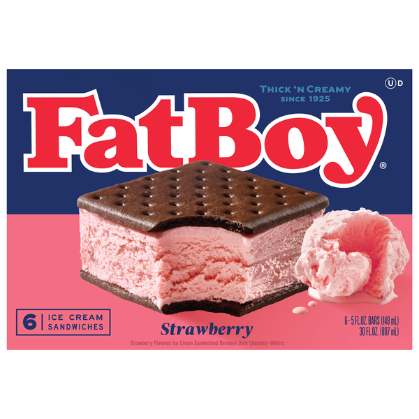 Ice Cream & Ice FatBoy Ice Cream Sandwiches, Strawberry hero