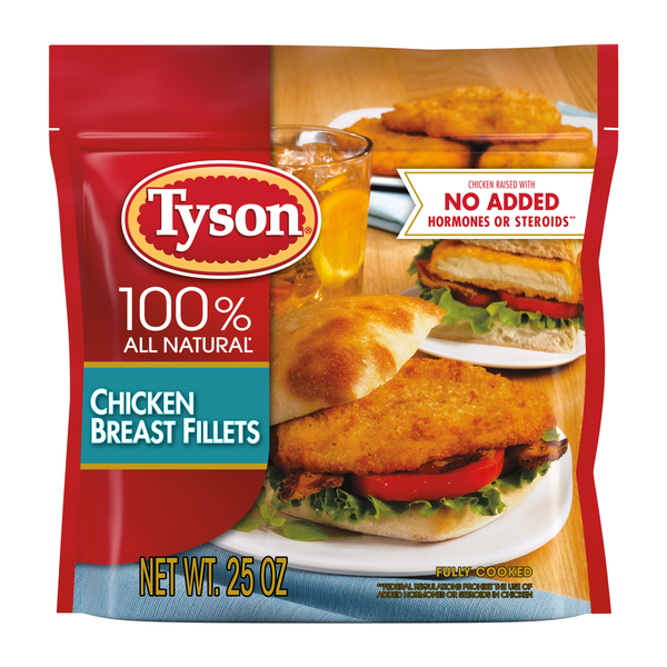 Frozen Meat Tyson Fully Cooked Portioned Chicken Breast Fillets hero