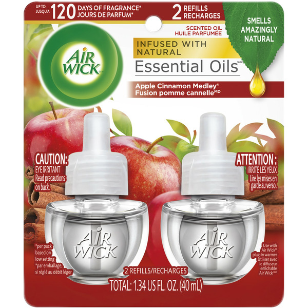 Air Fresheners Air Wick® Plug in Scented Oil Refill, 2 ct, Apple Cinnamon Medley hero