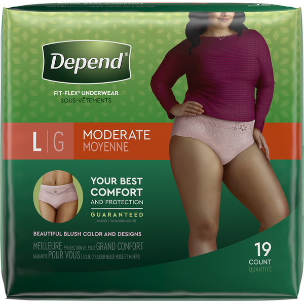 Feminine Care Depend Underwear, Moderate, L hero