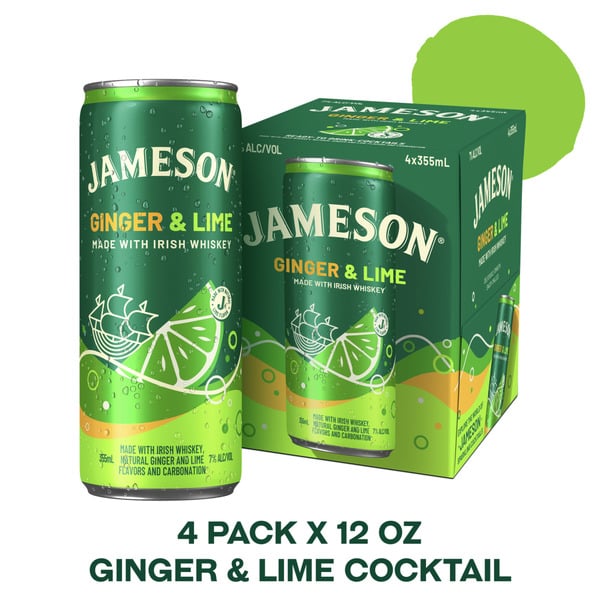 Cocktail Mixes Jameson Ginger and Lime Ready to Drink Irish Whiskey Cocktail hero