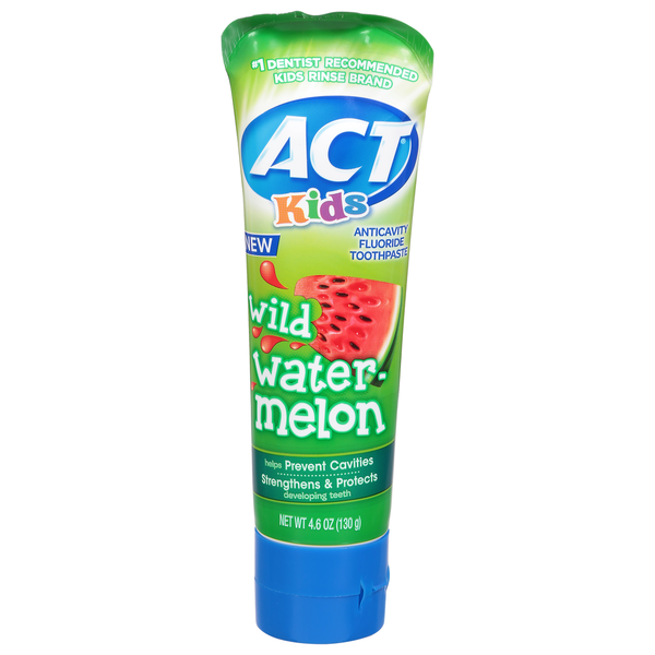 Oral Hygiene ACT Toothpaste, Anticavity Fluoride, Wild Watermelon hero