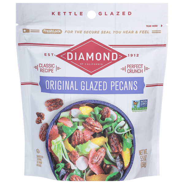 Salad Dressing & Toppings Diamond Pecans, Original, Glazed hero