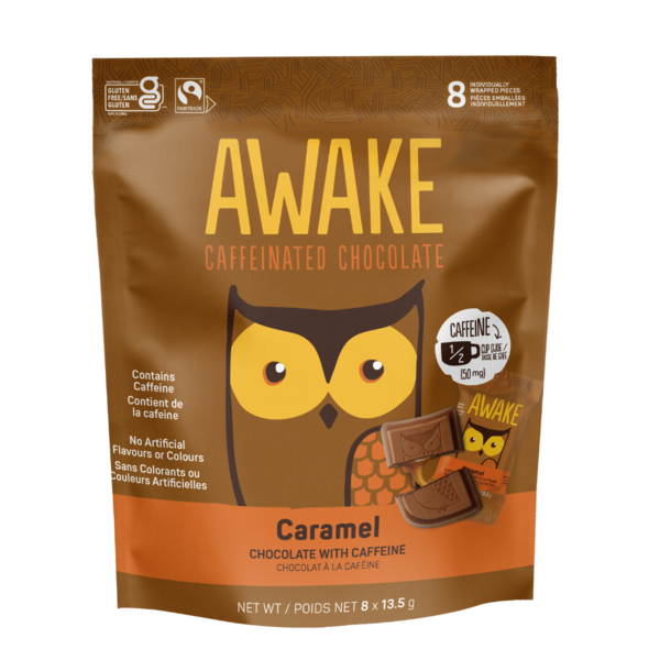 AWAKE Chocolate Caffeinated Milk Chocolate Caramel Bites hero