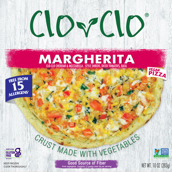 Frozen Pizza CLO-CLO Vegan Foods Plant-Based Margherita Pizza hero