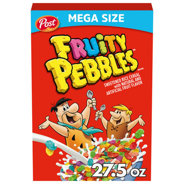 Cereal Post Fruity PEBBLES Breakfast Cereal, Gluten Free, Extra Large Cereal Box hero