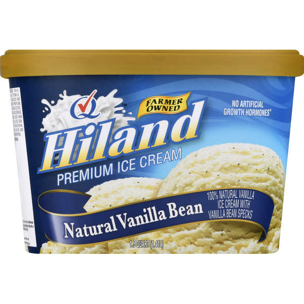 Ice Cream & Ice Hiland Dairy Ice Cream, Premium, Natural Vanilla Bean hero