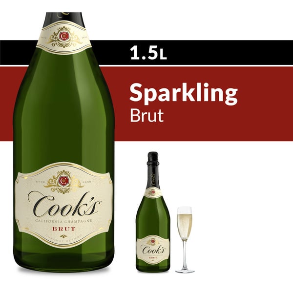 Sparkling Wine Cook's California Champagne Brut White Sparkling Wine Bottle hero